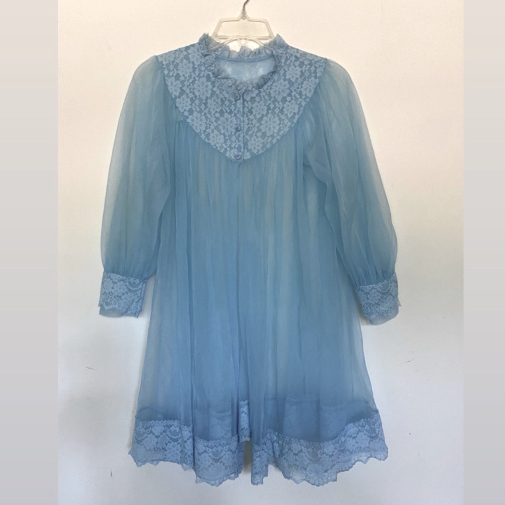 Vintage Chiffon and Lace Robe Cover Up